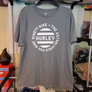 Hurley Short Sleeve Tee Dark Grey Graphic - Size XL